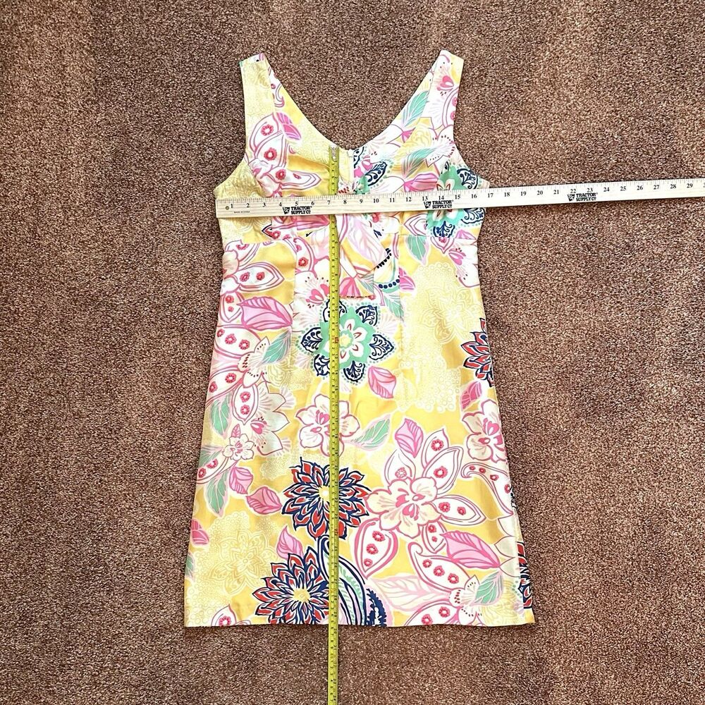 Silk Jade Melody Tam Dress 6 Midi Sleeveless Floral Vibrant Yellow Pastel Bright - Picture 6 of 8
